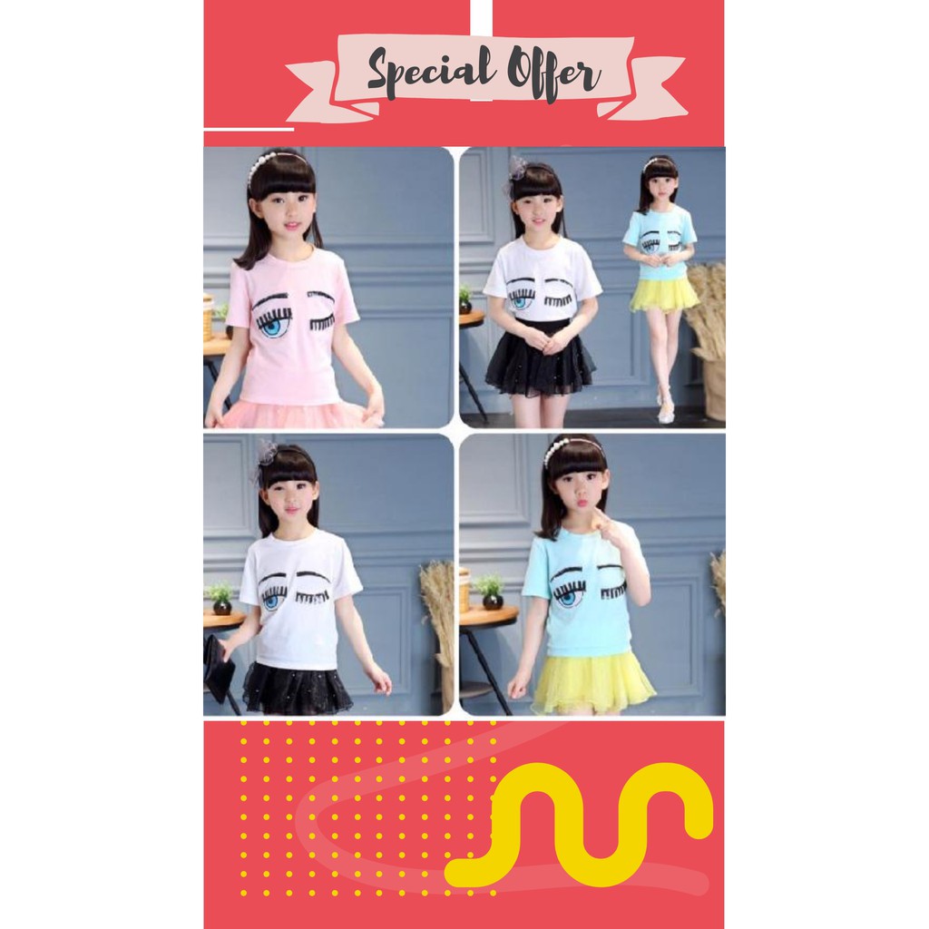 TEE WINK EYES | KAOS ANAK BRANDED | BAJU ANAK PEREMPUAN IMPORT