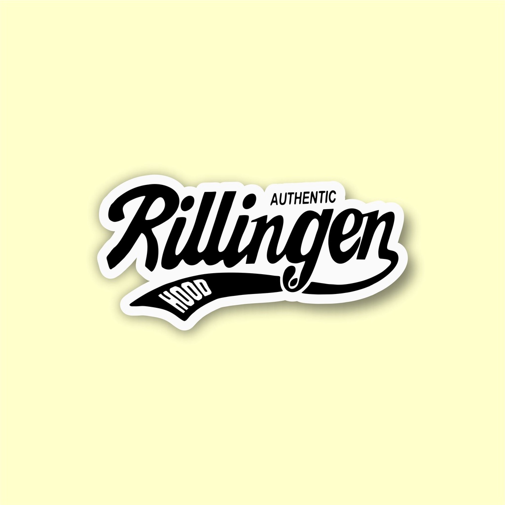 

Stiker brand distro Rillingen stiker murah bahan graftac anti air