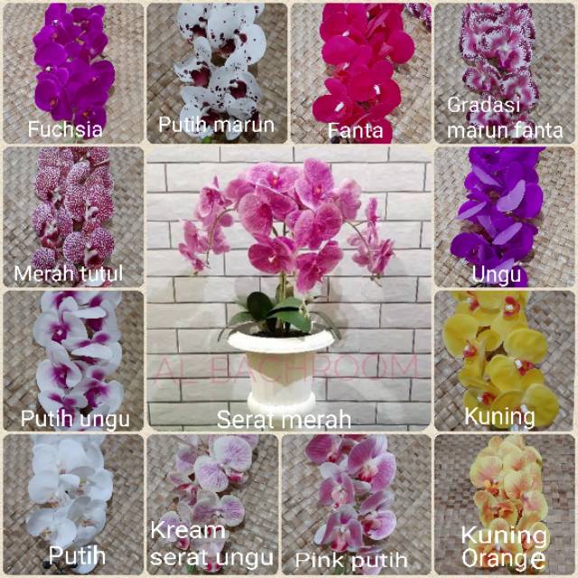 BUNGA ANGGREK LATEX K9 B8056 BESAR ANGGREK ARTIFICIAL KUPU KUPU HIASAN BUNGA ANGGREK PLASTIK DEKORASI RUMAH ORCHID WEDDING