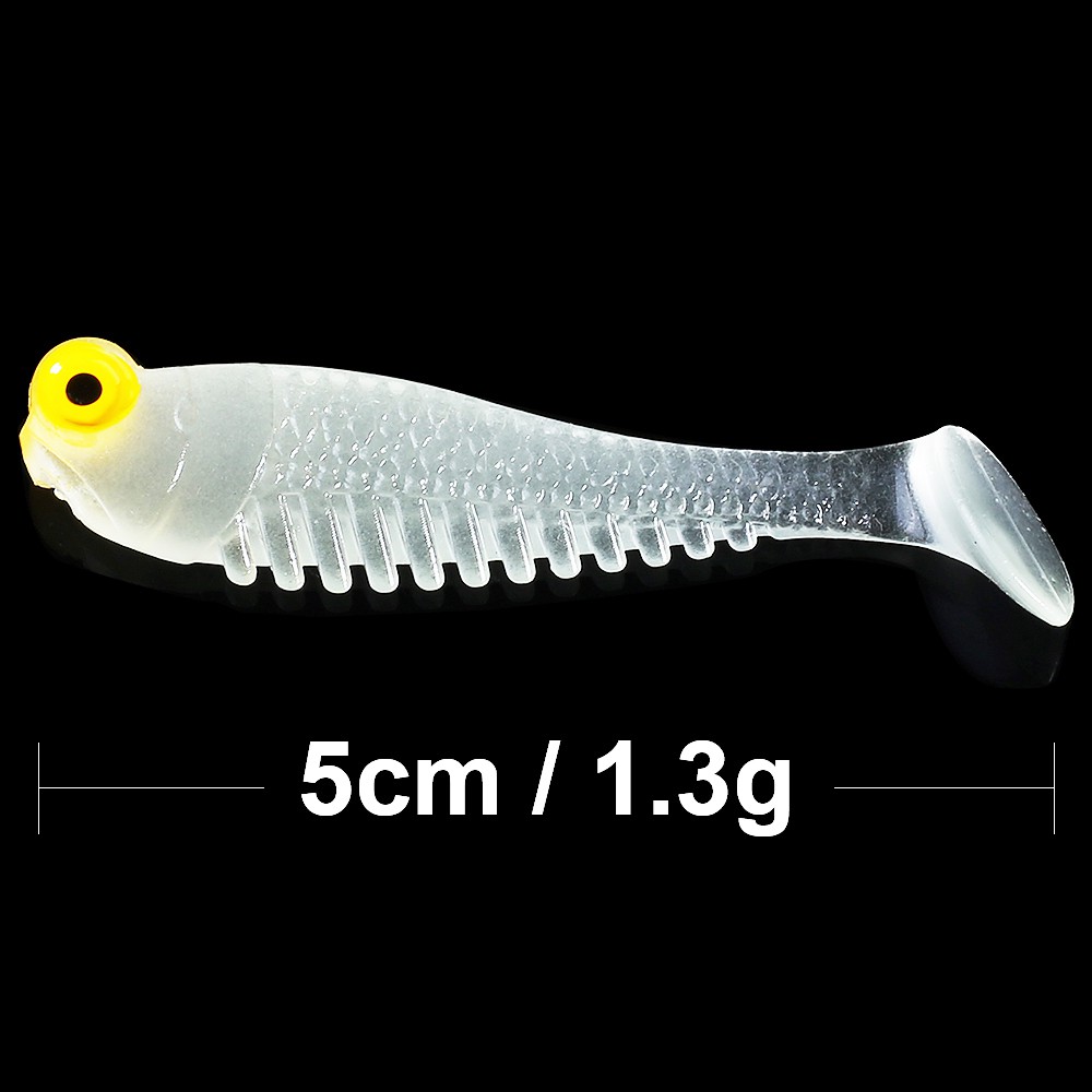 SYFishing 10pcs/Lot Soft Lures Umpan Pancing Silicone Bait Sea Fishing 5.5cm/1.3g Swimbait Silicone Fish Surface Ikan Artificial Lure Spinner bait