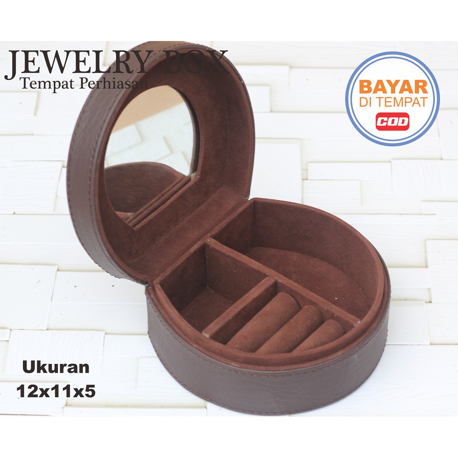 Jewelry Box, Kotak Tempat Perhiasan, Mini Simple Jewelry Box - Coklat