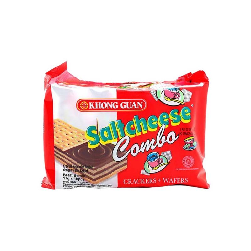 

KHONG GUAN Saltcheese Combo 10 x 17 g - Makanan ringan Khong Guan Saltcheese Crackers 200 g