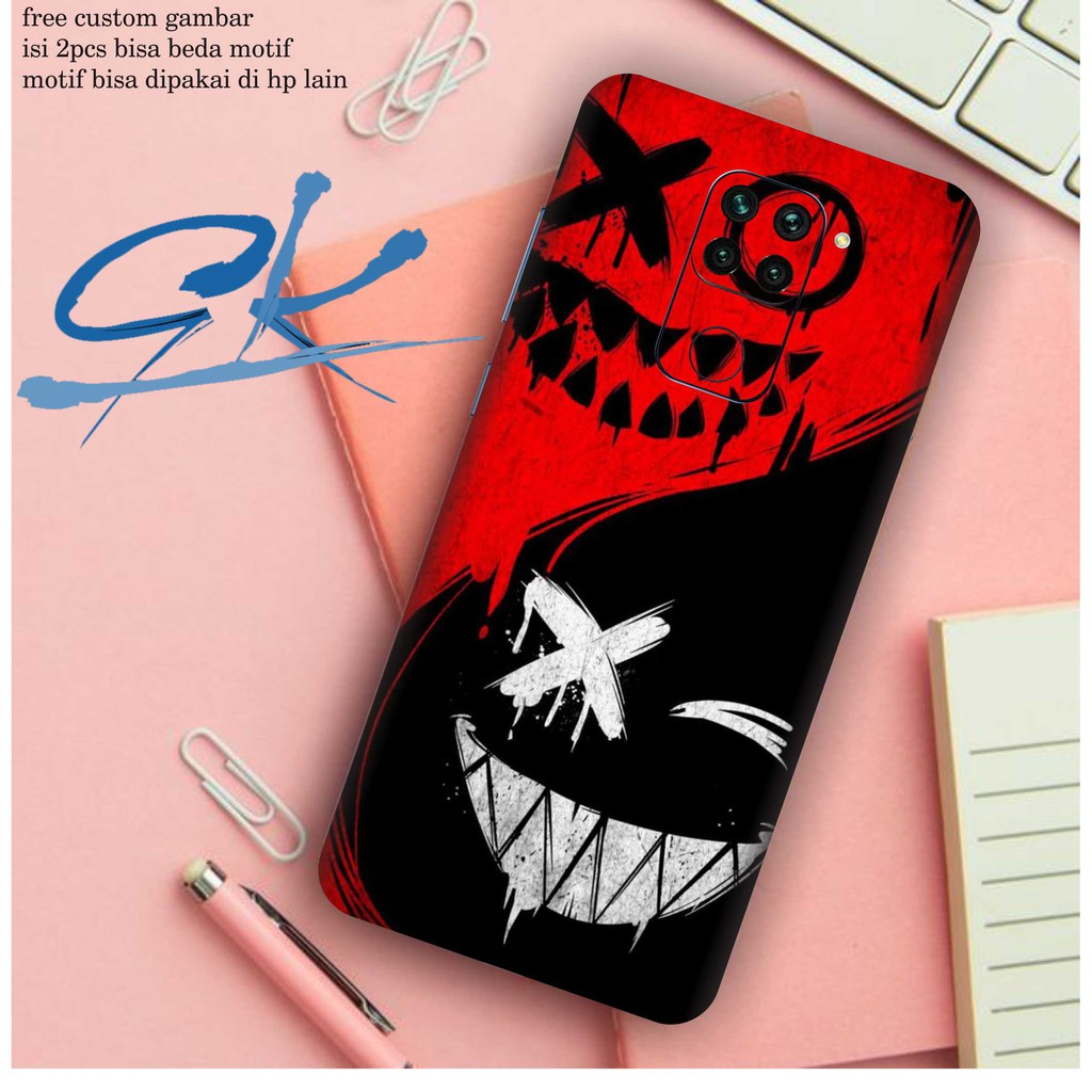 GARSKIN hp redmi NOTE 9 motif shrk isi 2pcs bisa beda motif - free custom gambar