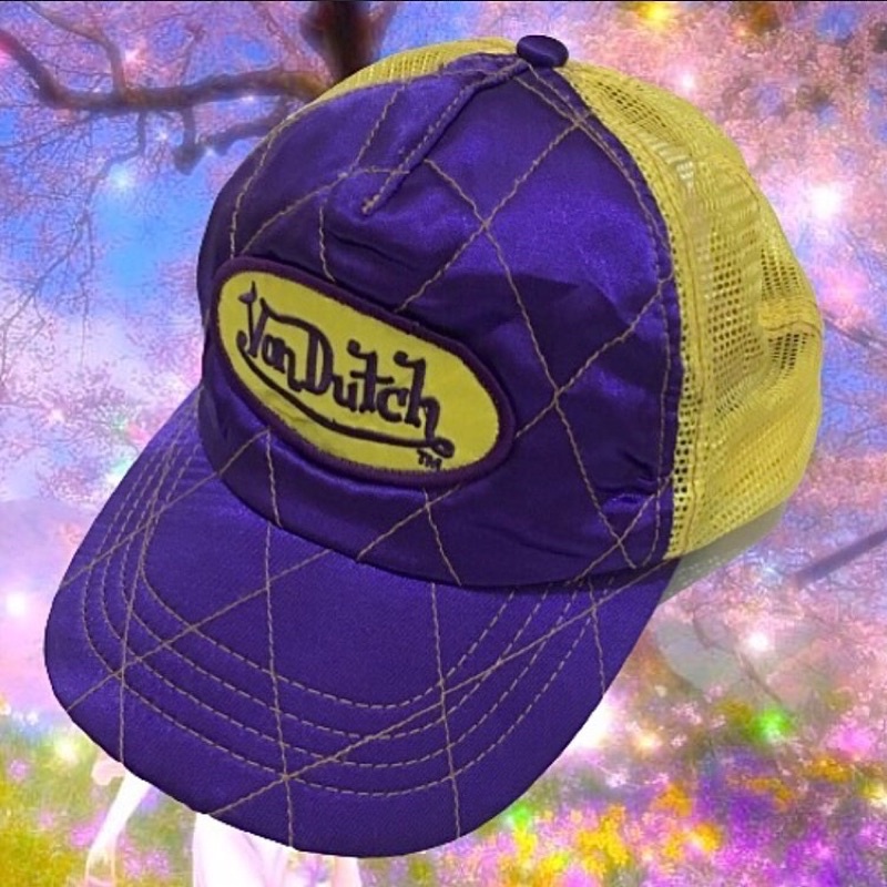topi y2k rare purple-yellow von dutch