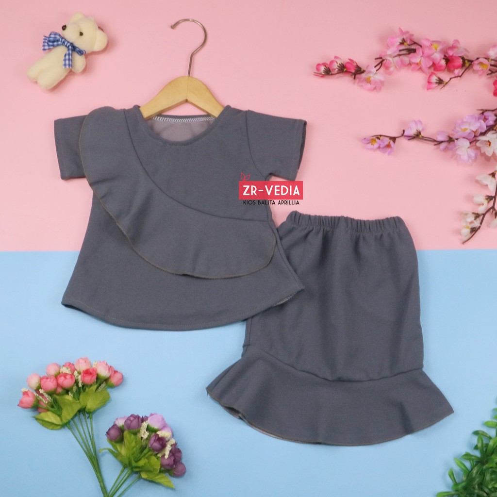 [POLOS] Setelan Lolly Anak uk 1-4 Tahun / Atasan Bawahan Rok Perempuan Baju Model Dress Cewek Import