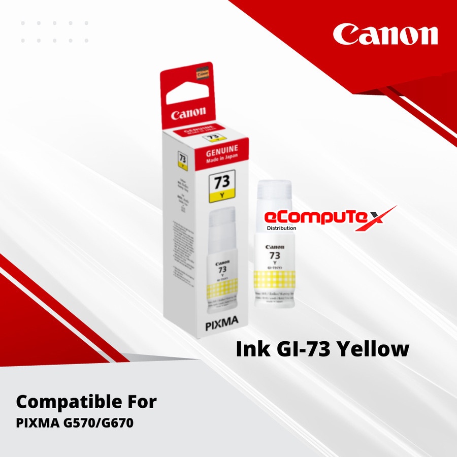 TINTA CANON GI-73 BLACK CYAN MAGENTA YELLOW / TINTA CANON GI73 HTAM BIRU MERAH KUNING ORIGINAL - RESMI