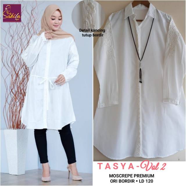 Tasya tunik putih/tunik jumbo putih/tunik putih jumbo