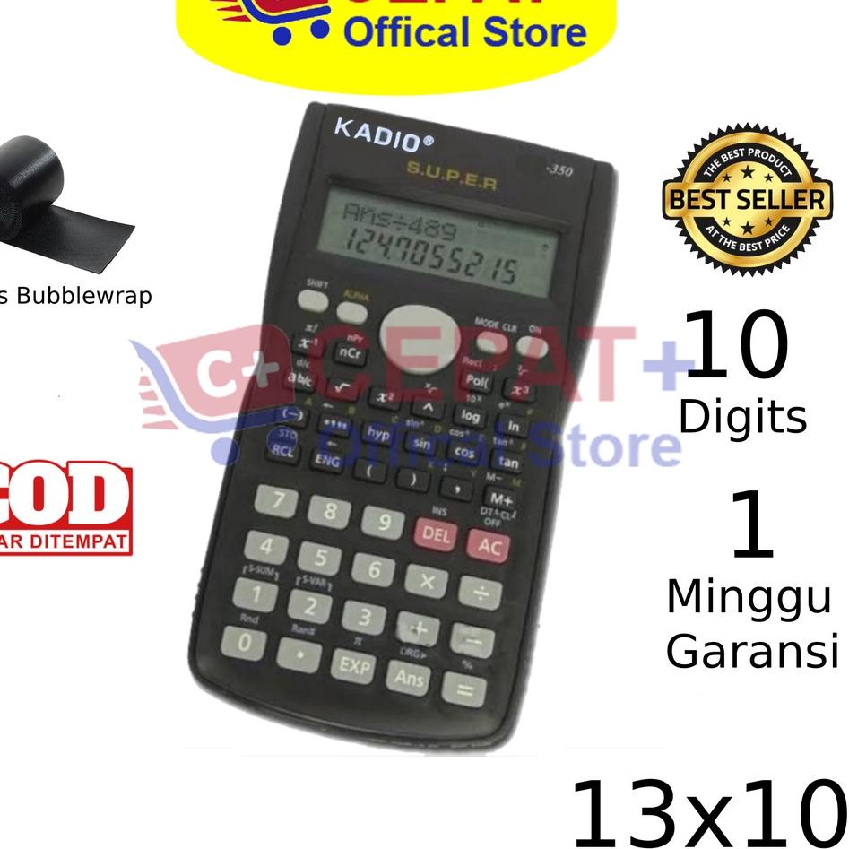 

Baru Kalkulator Sekolah Scientific KADIO 350ms - Calculator Sekolah Ujian Sin Cos Tan ,,