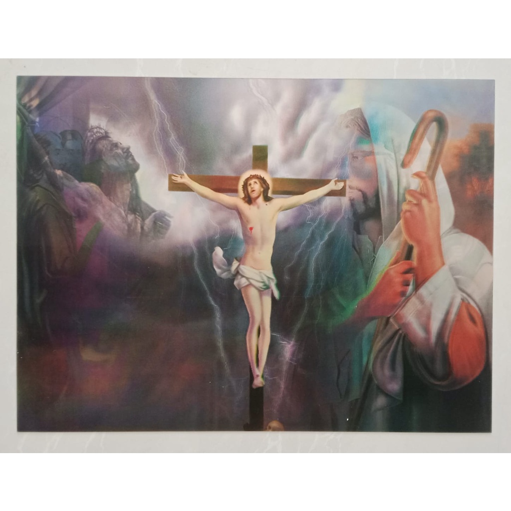 Poster Gambar 3D / 3 Dimensi Yesus Isa 30x40cm
