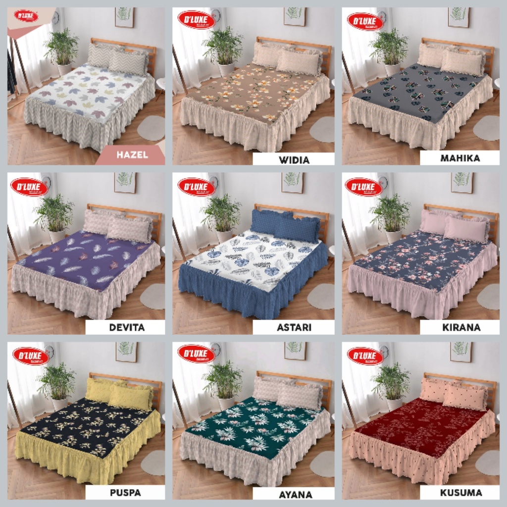sprei ukuran king 180x200 rumbai kintakun deluxe   motif bunga astari  ayana  hazel  indira  kirana 