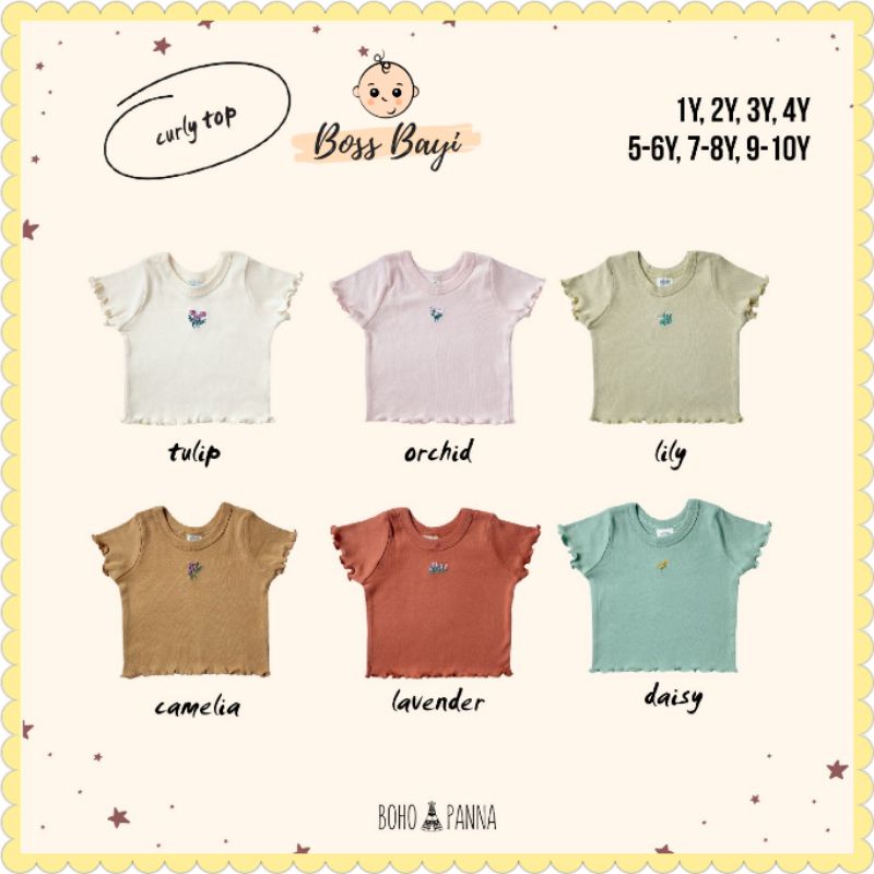 BOHOPANNA - Curly Crop Top / Baju Atasan Anak Perempuan