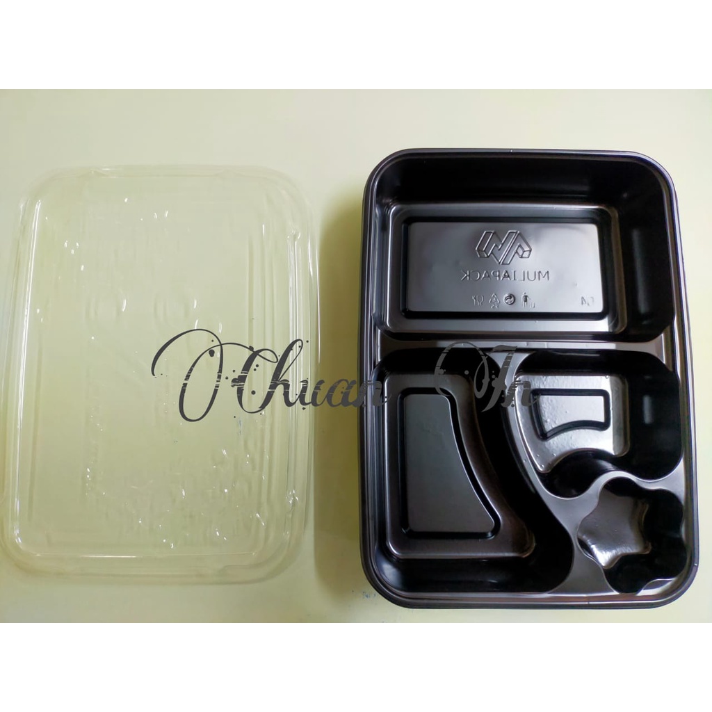 Mika Bento Sekat 4 / mika bento KOTAK / tray bento / box bento 4 sekat tebal kokoh [ECERAN]