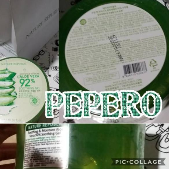 

♞448✾ READY STOCK Ori Official Store NATURE REPUBLIC Aloe Gel Jar 300ml (Beli 2jar FREE 1pc PaperBag