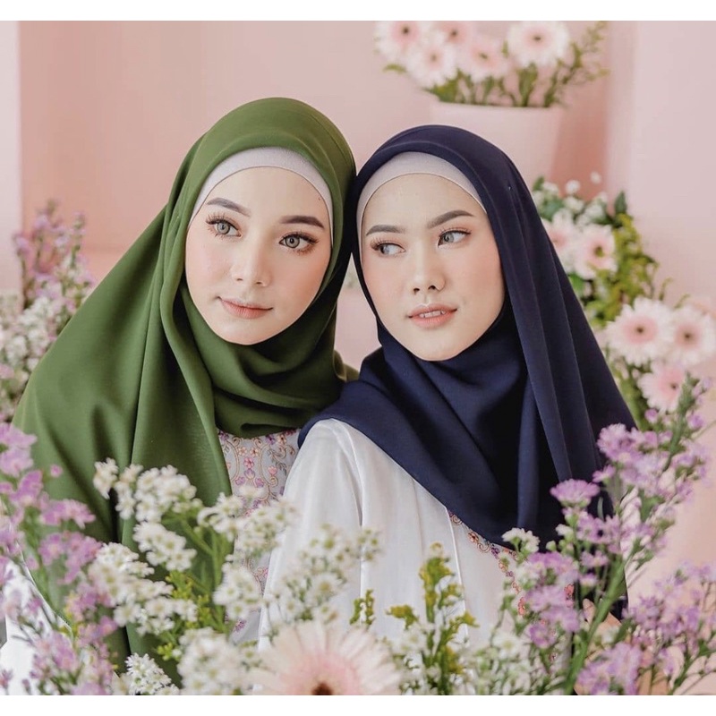 Jilbab Segiempat BELLA SQUARE hijab pollycotton kerudung segiempat hijab murah-army