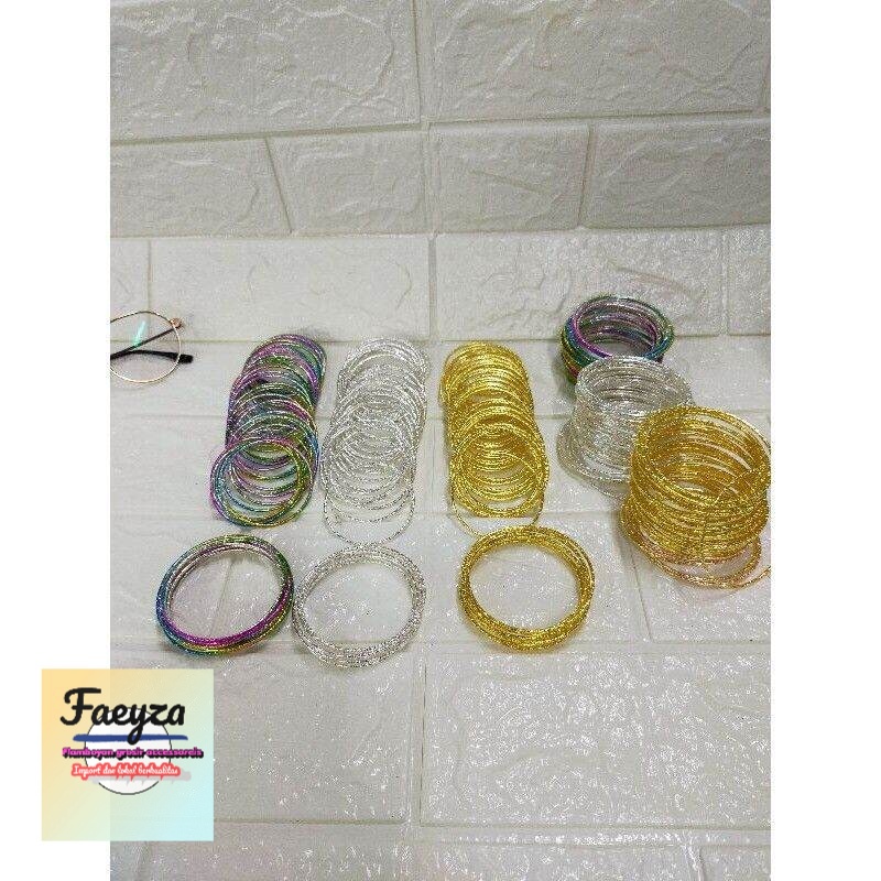 grosir 1 pack set gelang keroncong perhiasan wanita