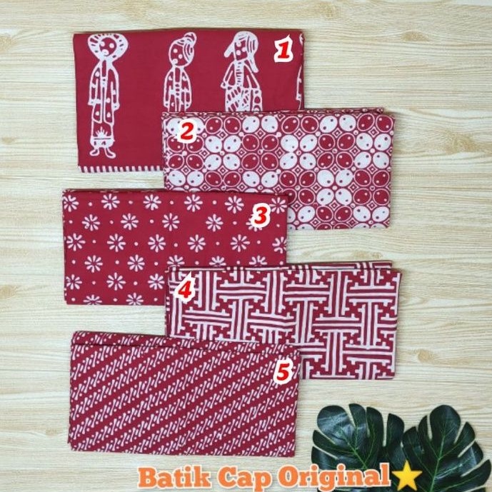 Batik cap handmade (kain batik pekalongan) warna merah