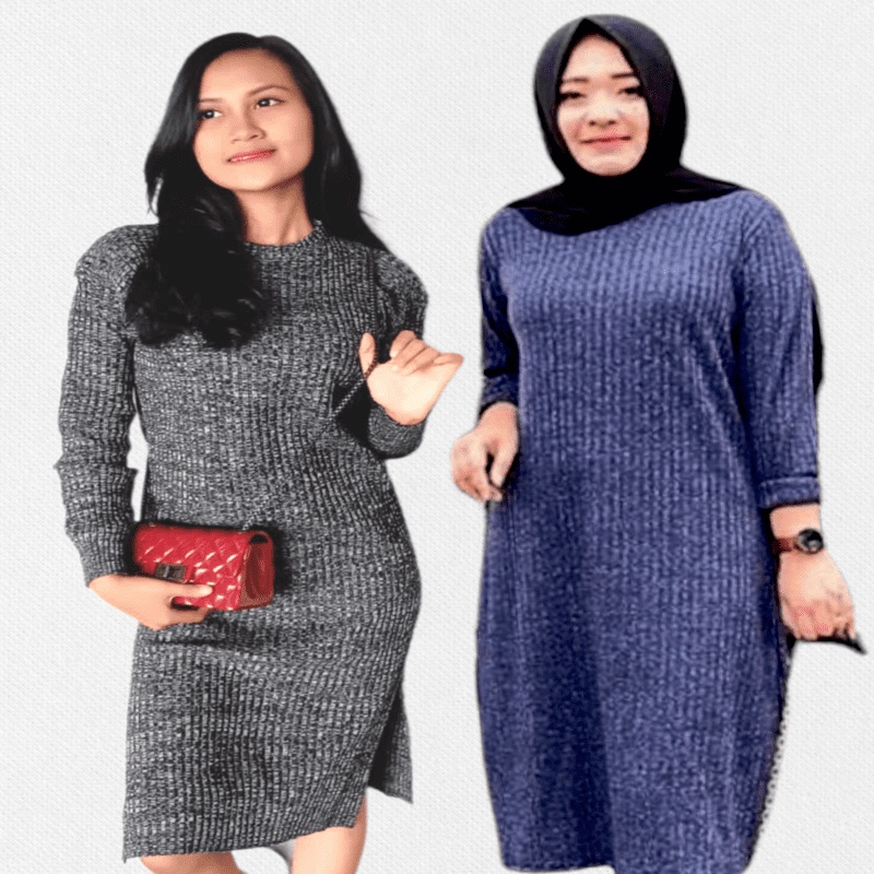 SN - Tunik Cozy Rajut Twotone Tebal