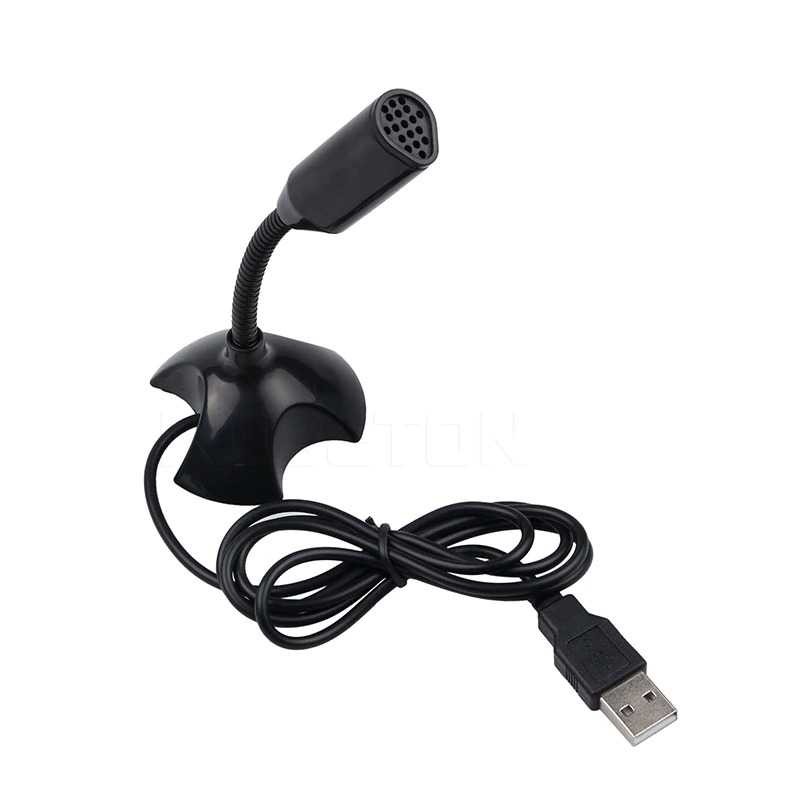 Mic USB Desktop Mini Microphone Stand PC Laptop Mikrofon Komputer Microfon Utk Rekaman Youtuber