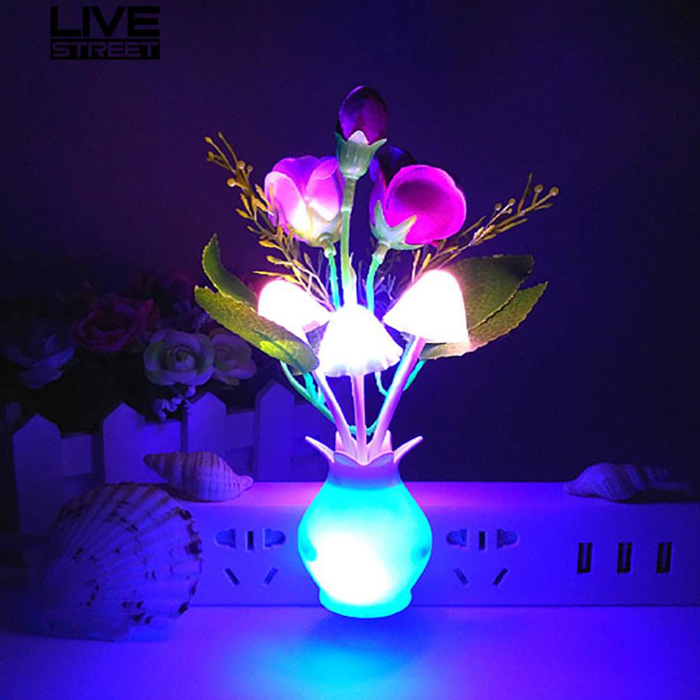 Lampu Tidur 4 LED Warna Warni Bentuk Jamur dengan Sensor Lampu Tidur 4 LED Warna Warni Bentuk Jamur dengan Sensor
