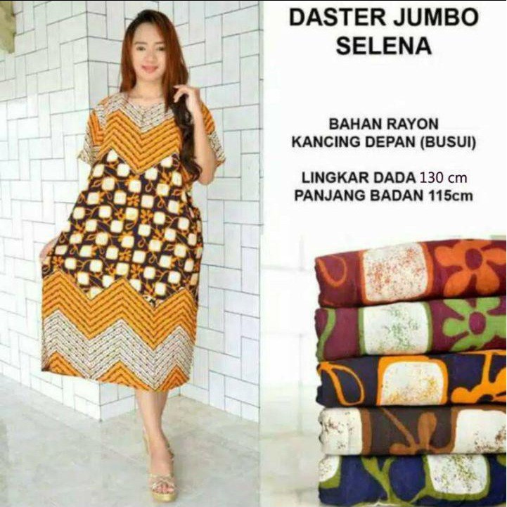 Daster jumbo 09 baju tidur batik murah setelan wanita piyama selena kekinian grosir batik jogja
