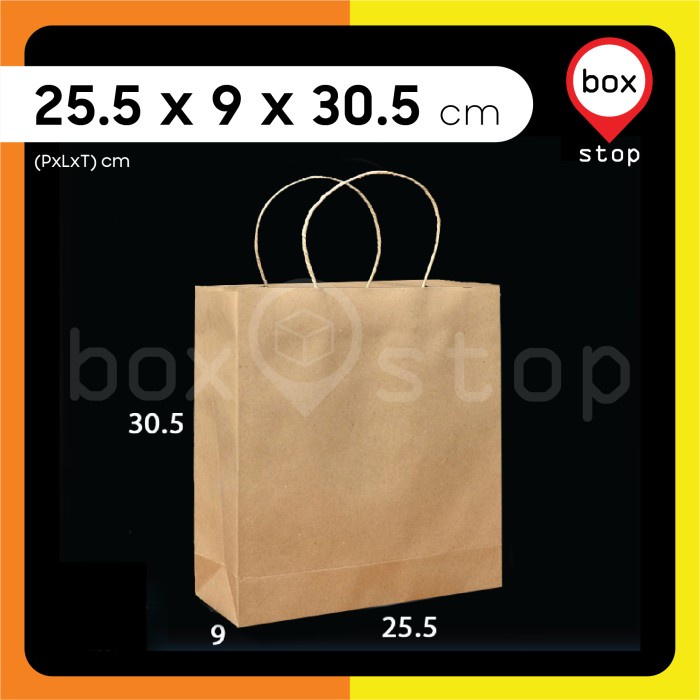 

Paper Bag - Paperbag Polos M - KRAFT COKLAT - 25.5x9x30.5 cm (20 pcs)