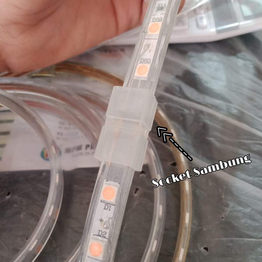 Socket sambung untuk lampu LED strip selang 2835 / 5050