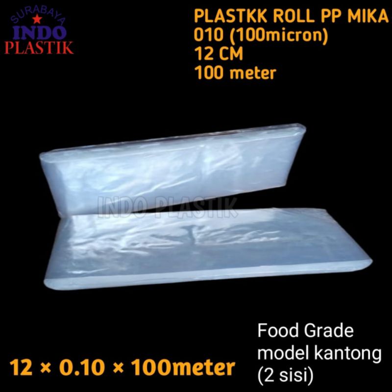 ROLL 12 CM 100 METER KANTONG PLASTIK ROLL PP MIKA PLASTIK ROLL KEMASAN