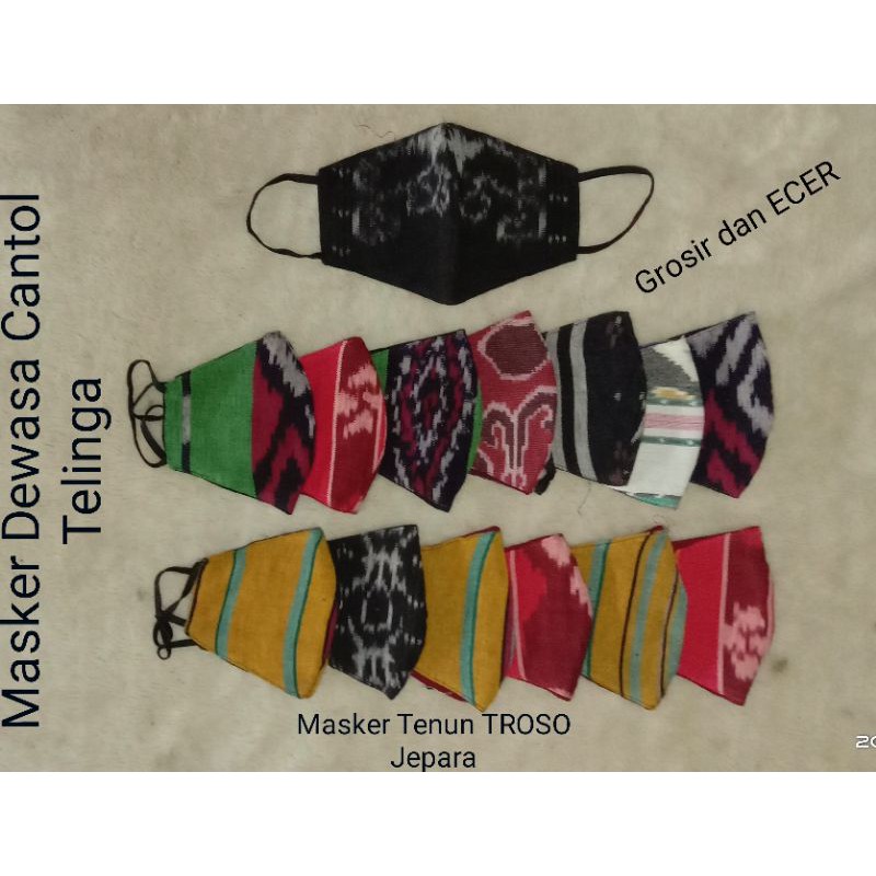 Grosir masker Tenun Troso Jepara /masker Tenun / masker Troso /masker dewasa