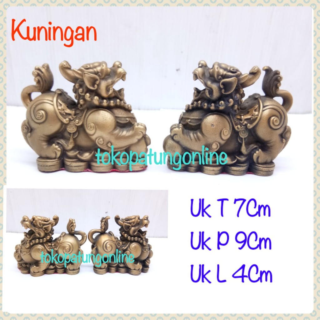Patung Pixiu Kirin Chilin Kuningan 04