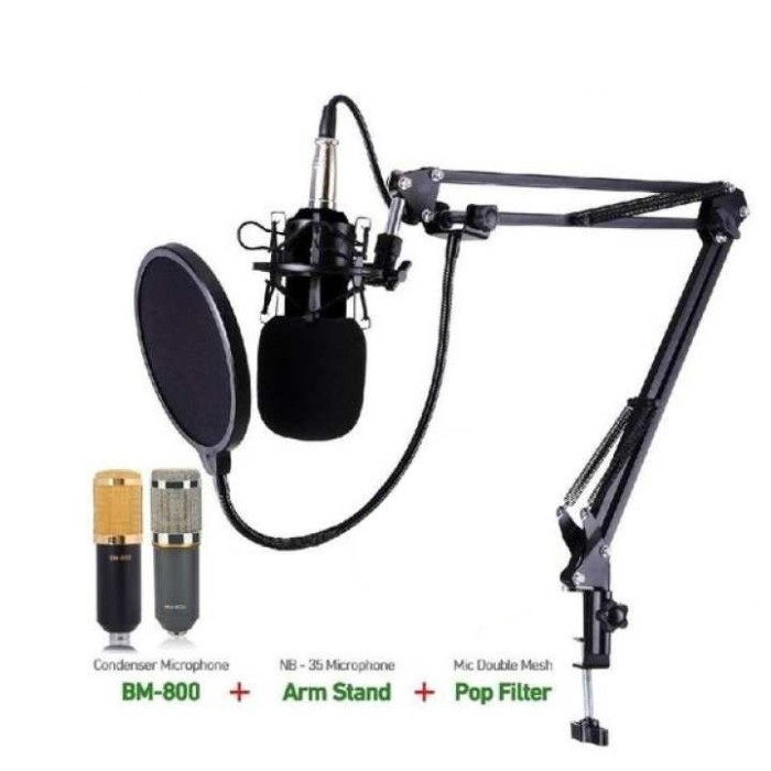 PAKET MIC BM 800 BM-800 REKAMAN RECORDING CONDENSER BM800 MICROPHONE