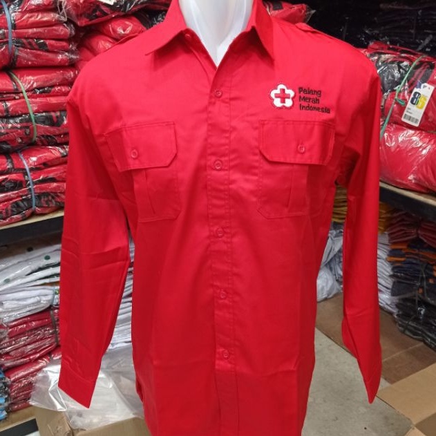 kemeja PMI Baju PMI seragam PMI kemeja palang merah Indonesia baju Palang merah Indonesia seragam pa