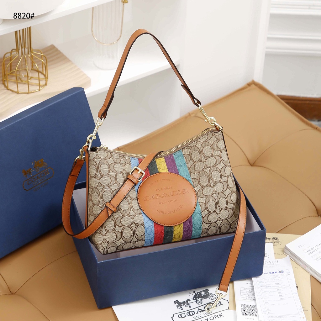 Coa Shoulder Bag  Jacquard Signature Stripe Patch #8820