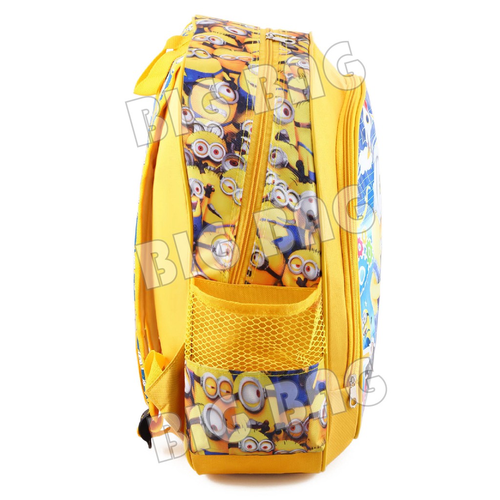 Tas Ransel Anak MINION - Present - Yellow + FREE Botol Minum &amp; Lunchbox RTM