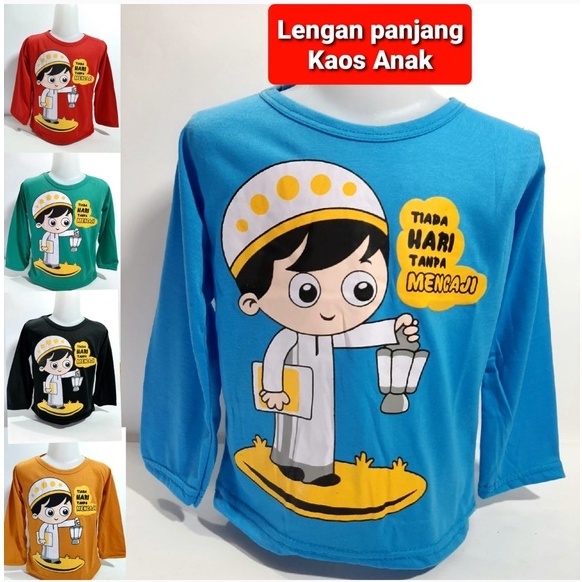 Kaos 3 bulan- 8 tahun Anak laki laki lengan panjang oblong atasan baju muslim cowok mengaji grosir murah