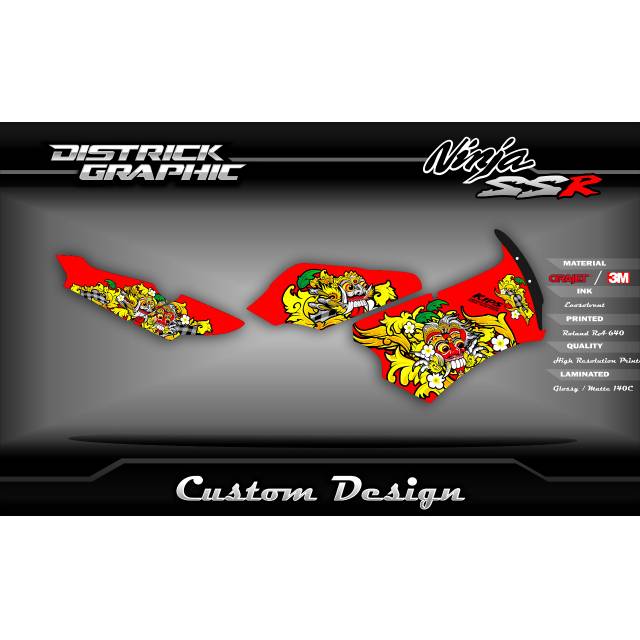 Striping decalkits Ninja 150 SSR Barongs body belakang Ninja R atau SSR
