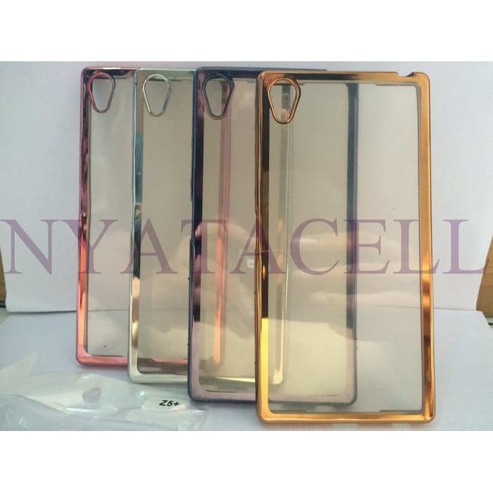 BARU Case List Chrome Sony Xperia Z5  Plus Premium  TPU Softcase Ultrathin   Hitam