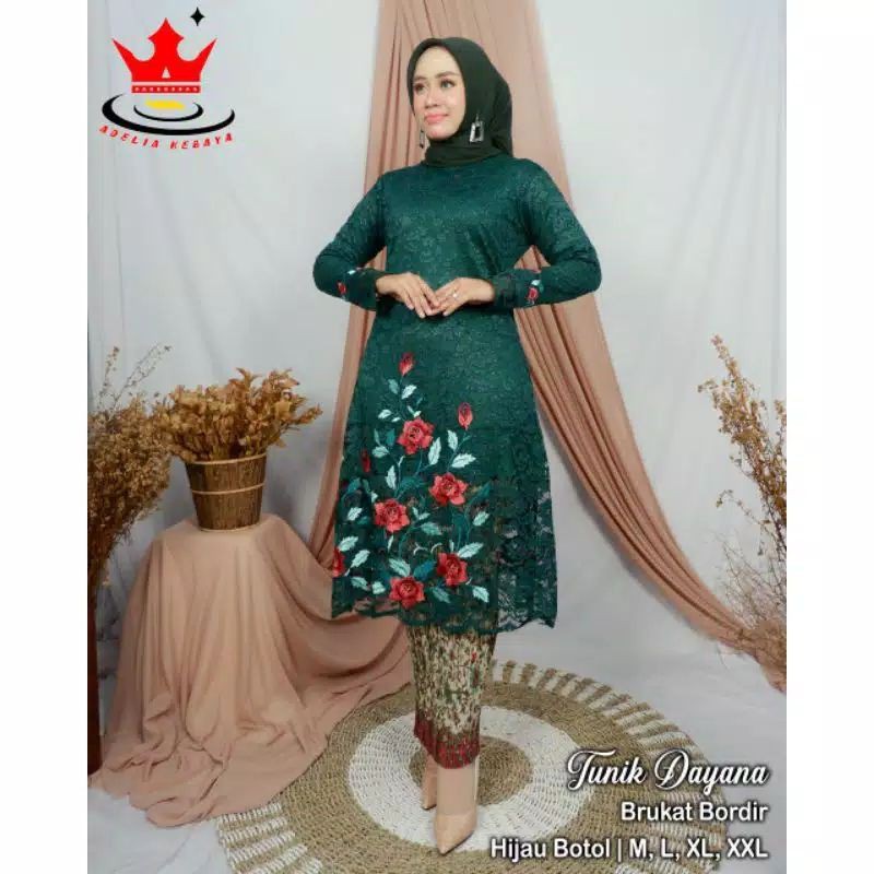 kebaya tunik brokat BORDIR//kebaya brokat/kebaya modern