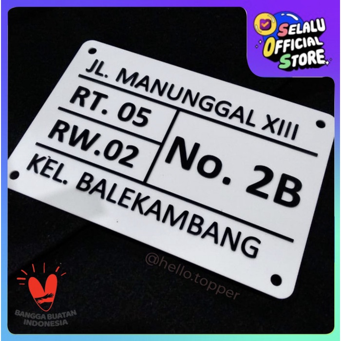

Nomor Rumah Acrylic Timbul 30x20cm Keren Keren