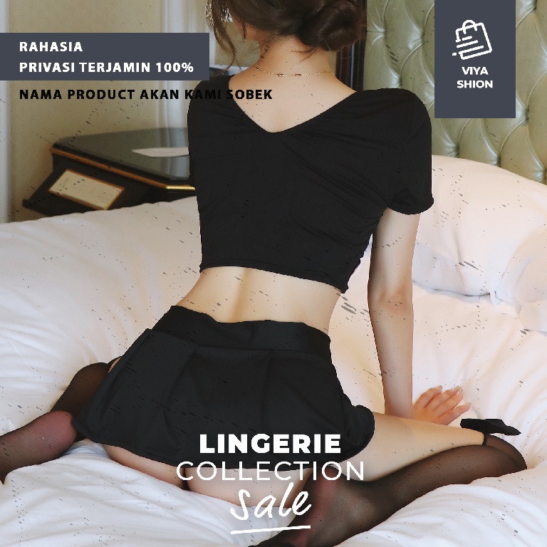 Sleepwear Wanita Sexy Setelan Lingerie Set Setelan Baju Tidur Cewek Seksi Hot Korea Cantik Menarik Premium VS17-7