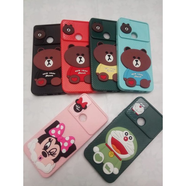 CASE SLIDE KARAKTER DISNEY REDMI NOTE 8 PRO/ 9T /9A/ SOFTCASE GARIS-GARIS KARAKTER 4D