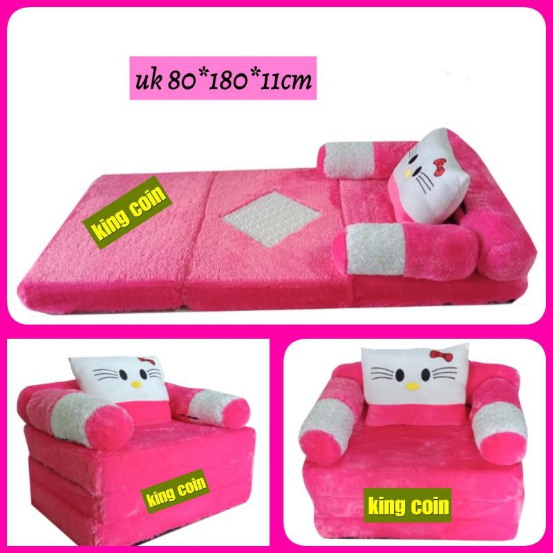 Sofabed Single Sofa bed Mini sofa bed Anak Karakter Bulu Rasfur Ukuran 180x80x10