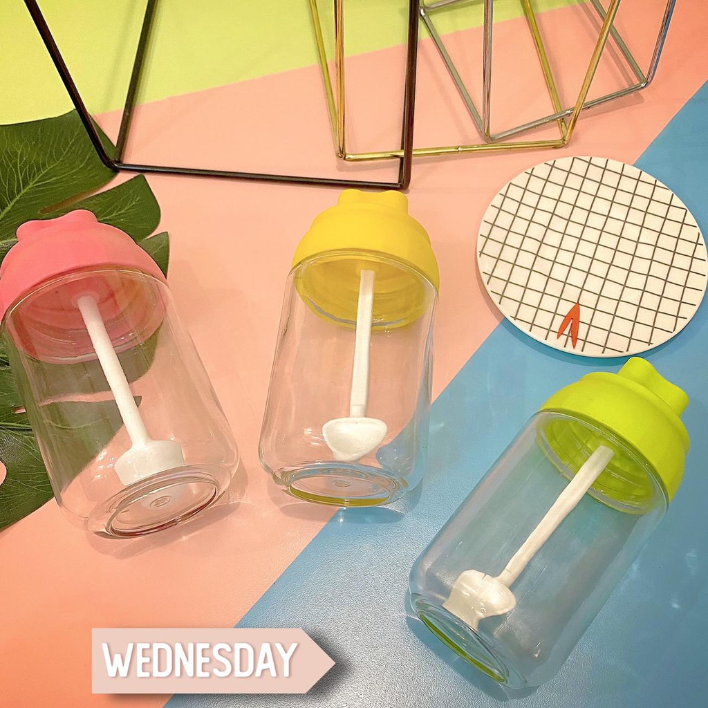 VS BG - Botol Warna Warni Bumbu dapur kaca / BUMBU rempah / madu SENDOK