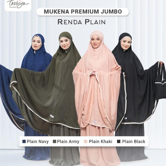 MUKENA TAZBIYA DEWASA PREMIUM JUMBO RENDA PLAIN