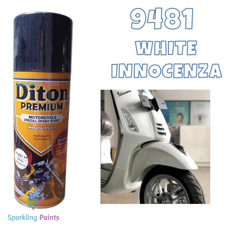 Pilox Diton Premium White Innocenza 9481 Warna Putih Vespa Pespa Motor Velg Helm 9481**