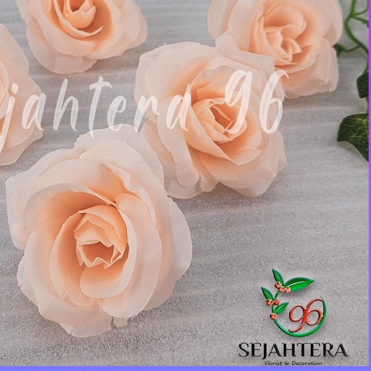 100 PCS Kuntuman Mawar Artificial - Kuntum Kepala Rose Jepang/bunga dekorasi import/TEAROSE/KUNTUM R