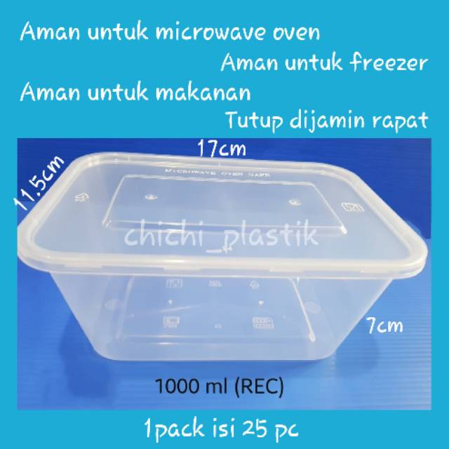 Thinwall food container 1000ml / Kotak Makan Bening / Mangkok plastik / Mangkok Bening