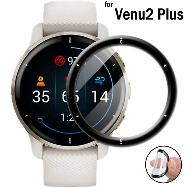 1 Pc Pelindung Layar Smartwatch Garmin Venu 2 Plus Bahan PET Anti Gores