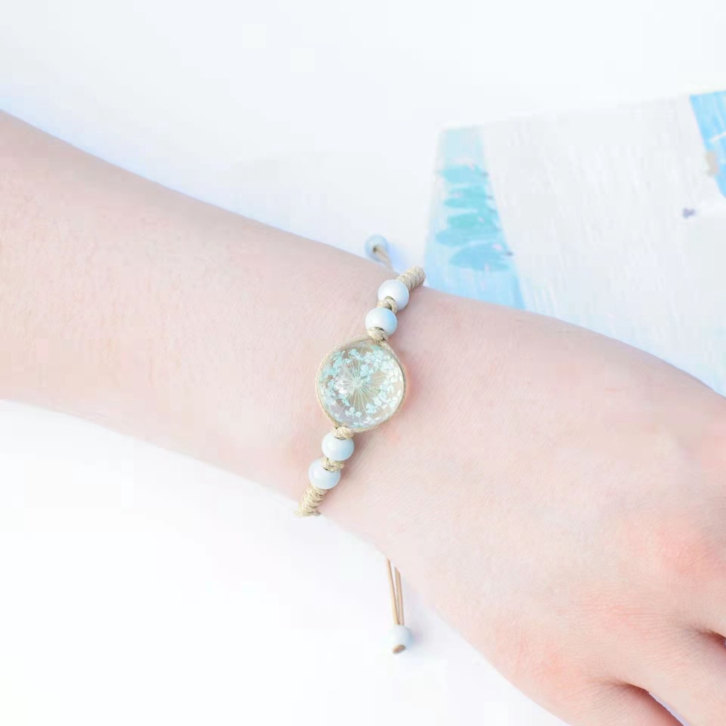 ED - GELANG TANGAN TALI KOREA MOTIF BUNGA ABADI / GELANG TALI KOREA BESTIE / BRACELET GELANG TANGAN COUPLE BESTIE-3