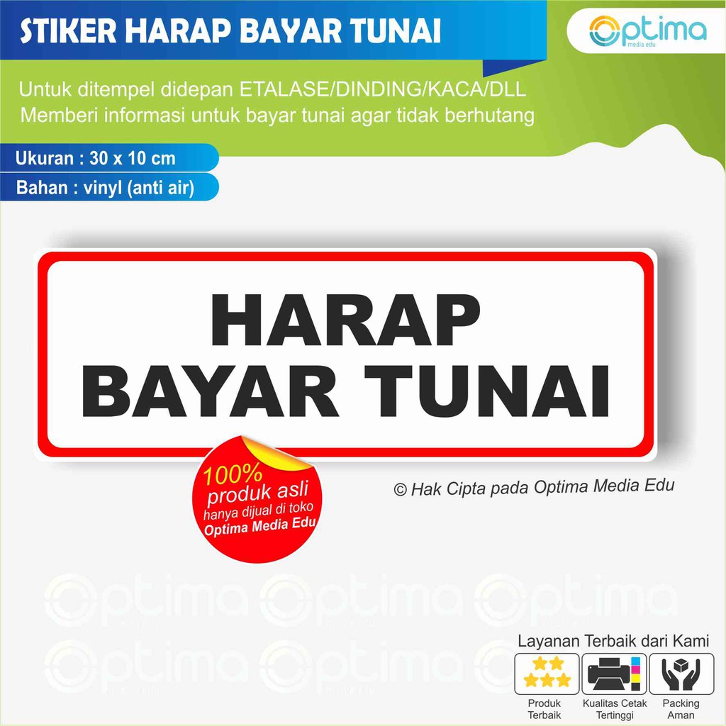

STIKER TULISAN HARAP BAYAR TUNAI