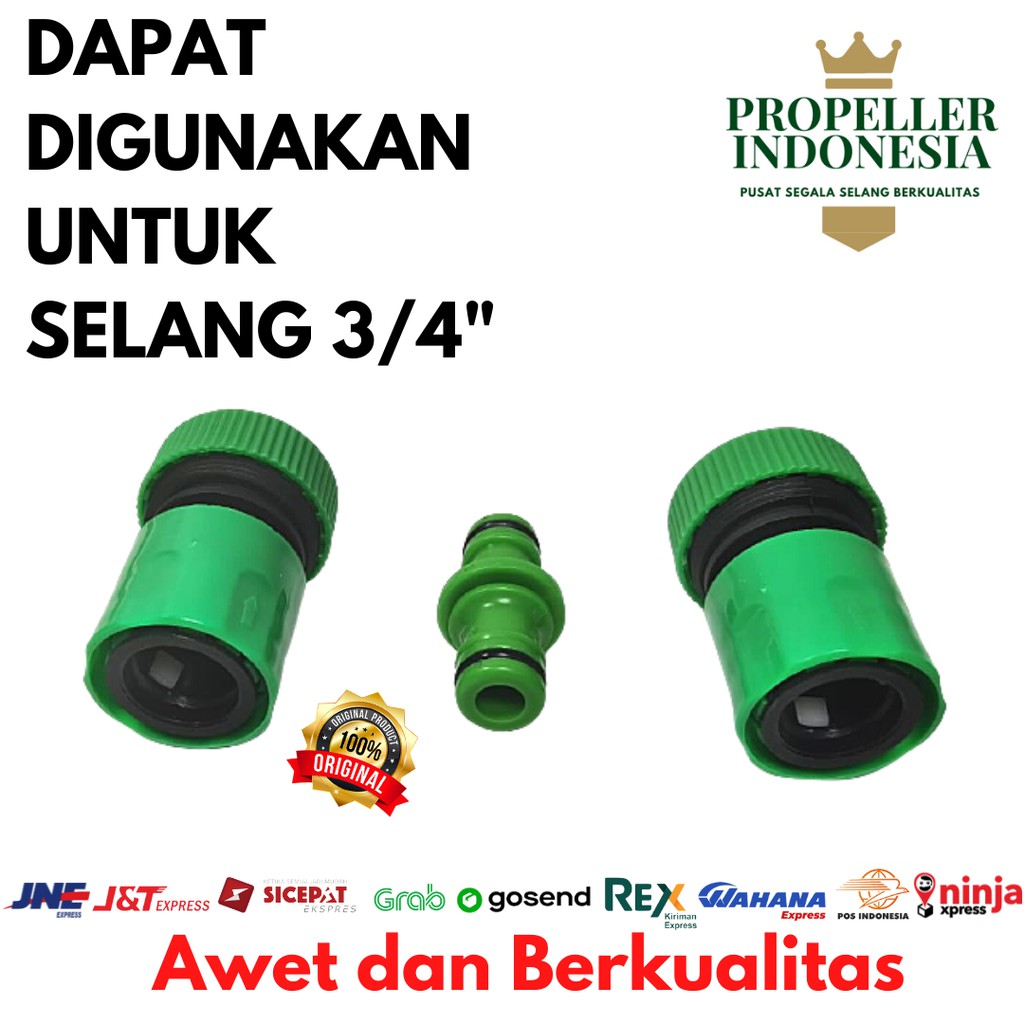 Sambungan Selang Air Paket Quick Connector Selang Konektor Lurus 3/4&quot;